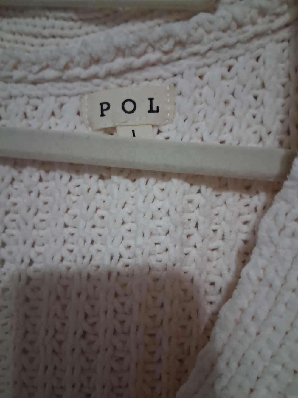 POL Cream Open-Weave Crewneck Sweater